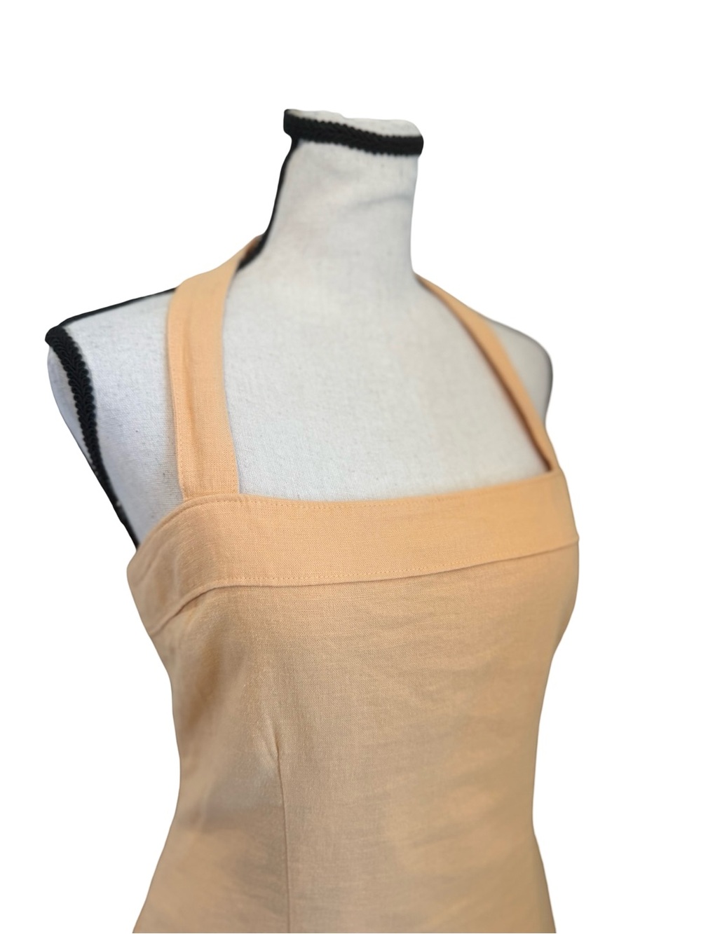 Abercrombie & Fitch Linen Blend Halter Mini Dress Peach Size Medium Tall - Picture 2 of 12